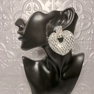 Heart Shaped crystal earrings. For pierced ears, Brand new never worn!